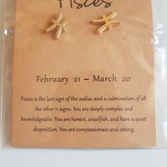 FREE! (w/purch) Zodiac stud earrings gold birth month - Picture 5 of 8